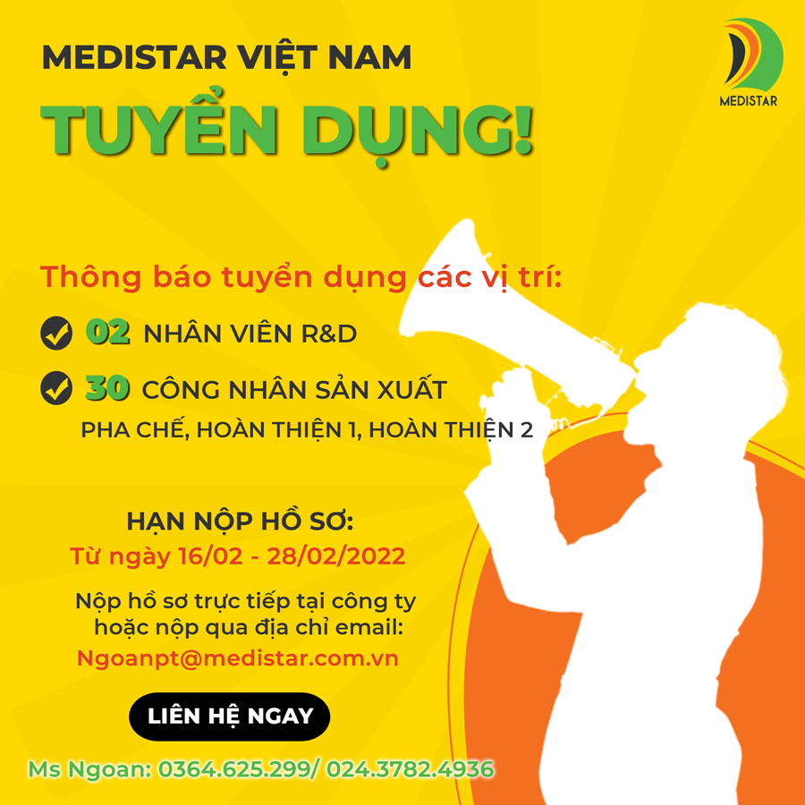Medistar Việt Nam tuyển dụng 2022 - Thu nhập hấp dẫn, đi làm ngay!