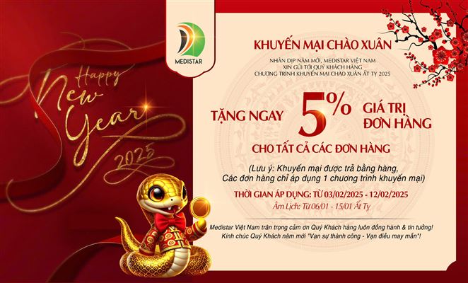 Mừng xuân ất tỵ - nhận ngay lì xì 5% cùng medistar việt nam!