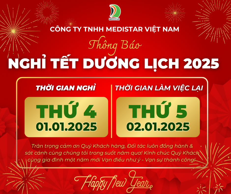 lịch nghỉ tết dương lịch Medistar Việt Nam