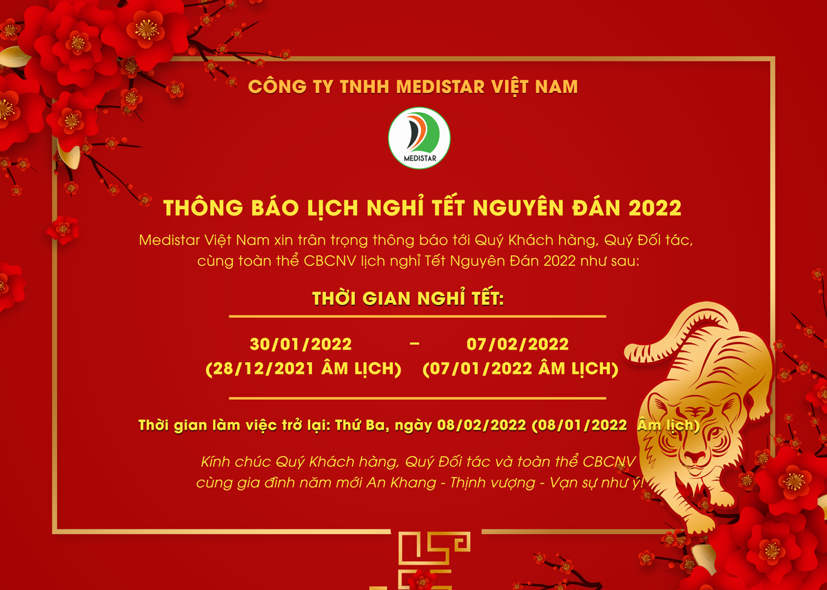 thông báo lịch nghỉ Tết Nguyên Đán Medistar Việt Nam